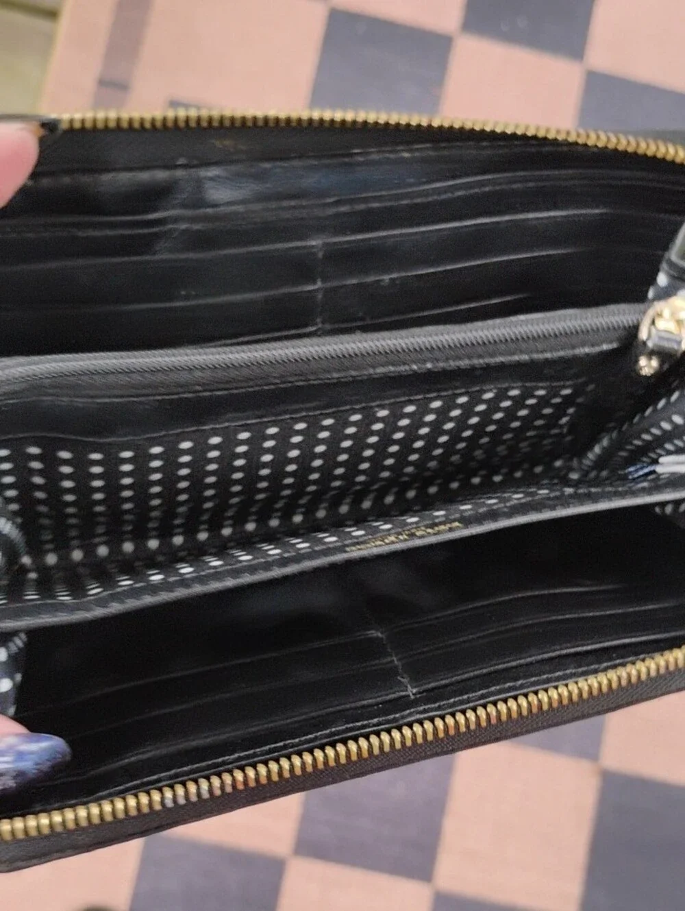 kate spade Black and Cream Saffiano Leather Tote And Free GUC Wallet
